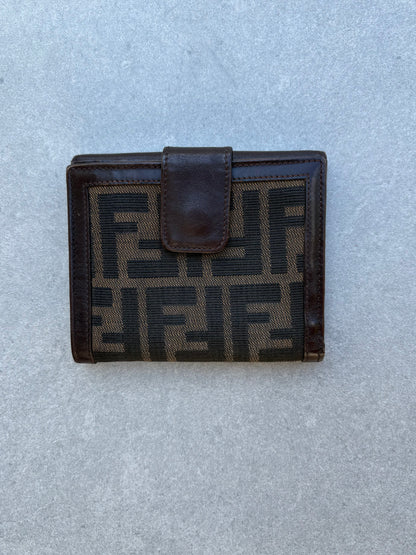 Fendi Brown Zucca Canvas and Leather Wallet