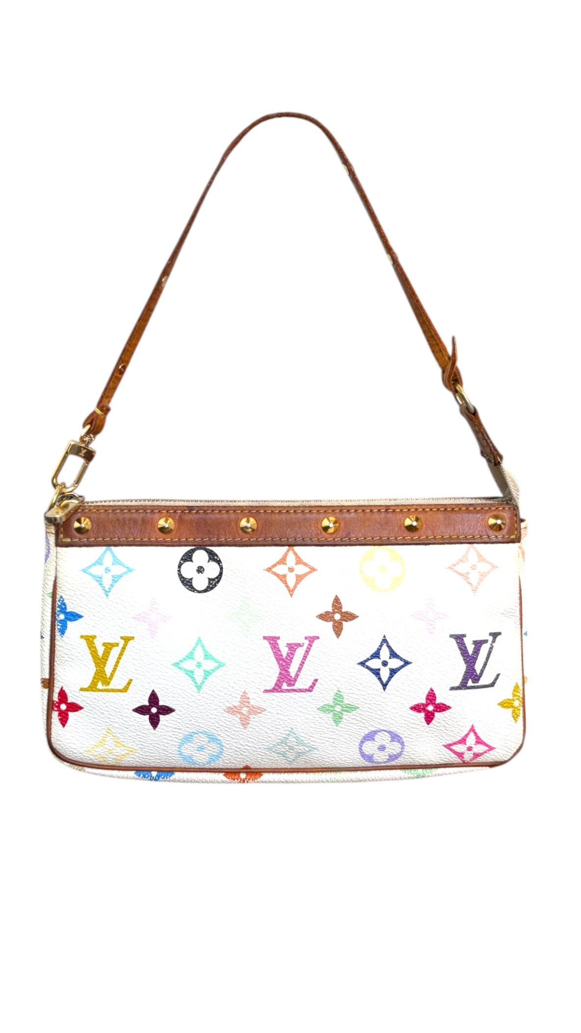 Louis Vuitton x Takashi Murakami White Multicolour Pochette Accessoires 2000s
