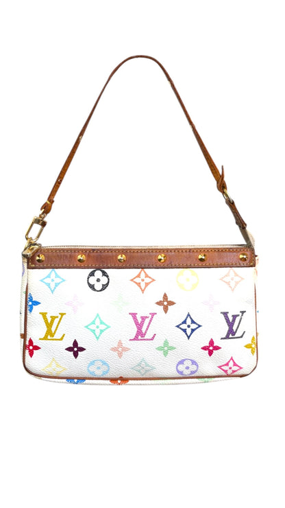 Louis Vuitton x Takashi Murakami White Multicolour Pochette Accessoires 2000s
