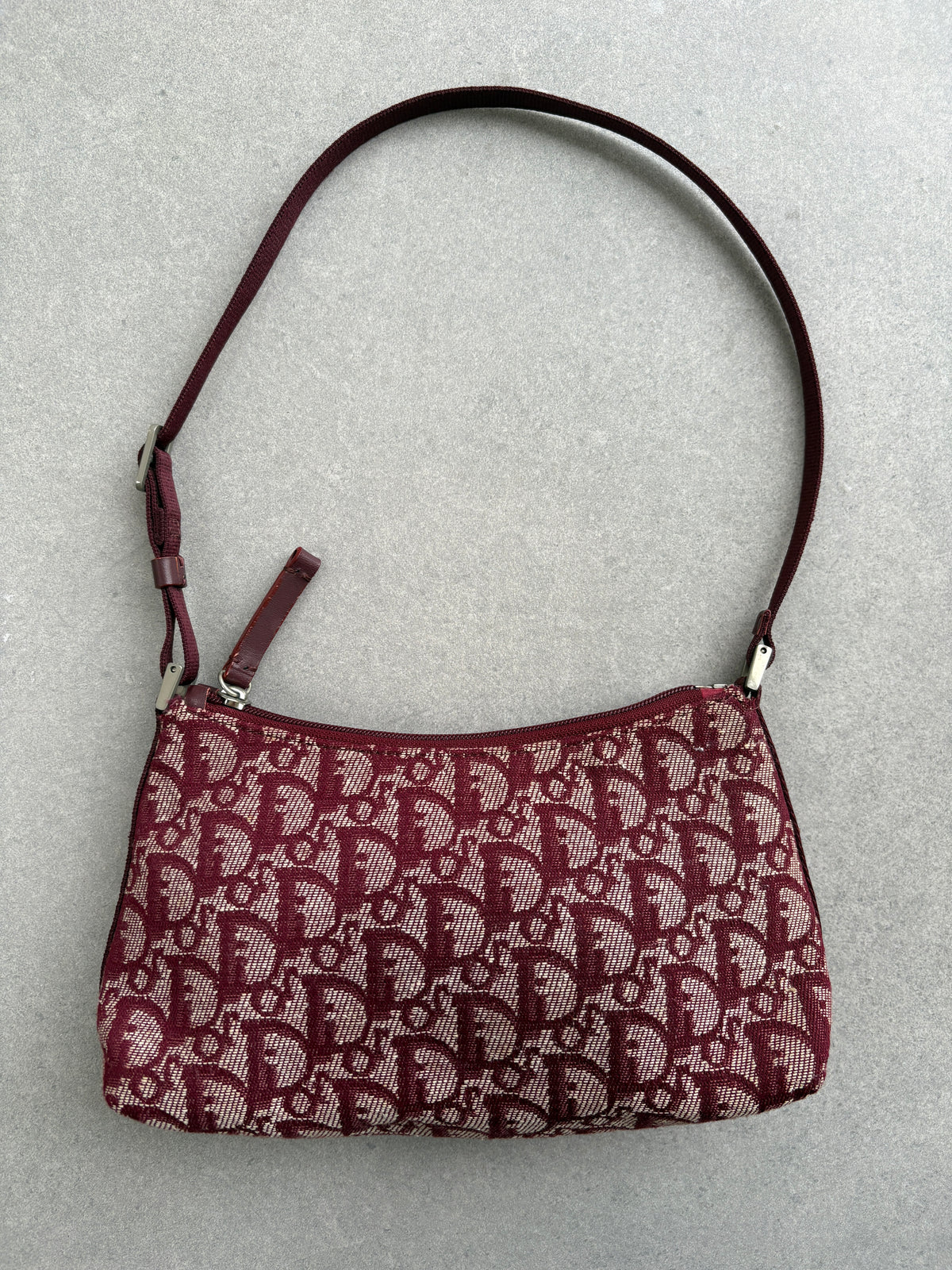 Christian Dior 2000s Red Trotter Monogram Shoulder Bag