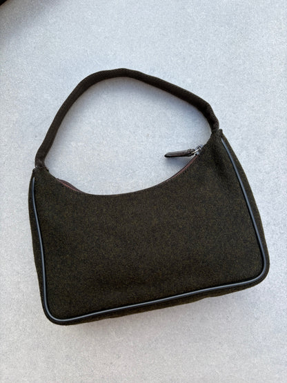 Prada Brown Re-edition 2000 Wool Bag
