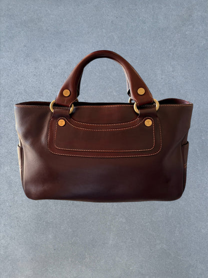 Celine Boogie Bag Maroon Leather