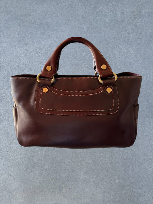 Celine Boogie Bag Maroon Leather