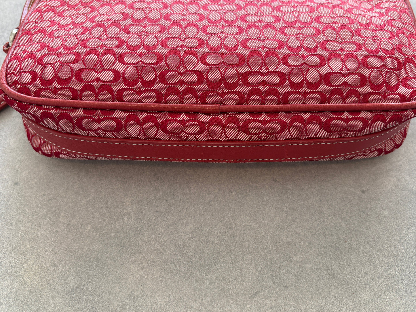 Coach Red Canvas Signature Crossbody Bag