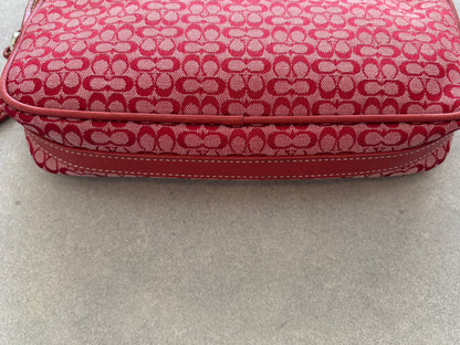 Coach Red Canvas Signature Crossbody Bag