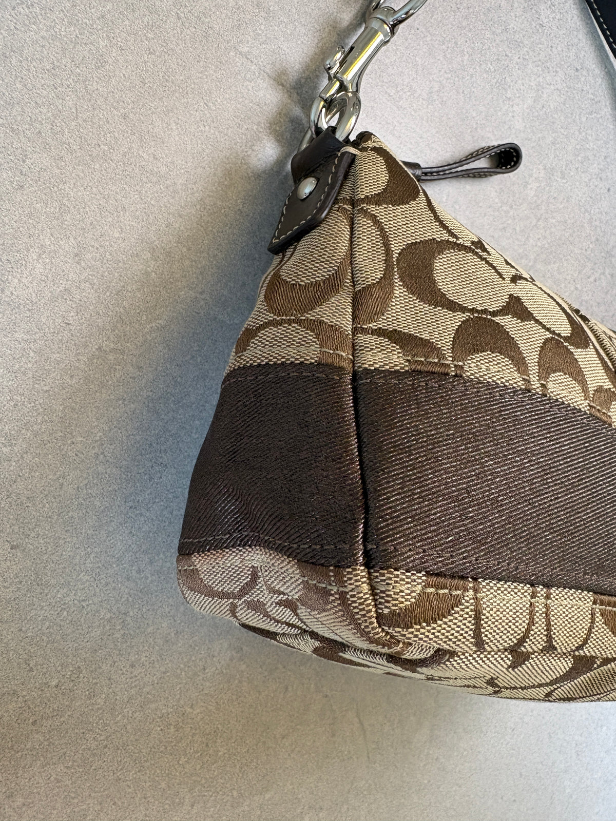 Coach Beige and Brown Pouch