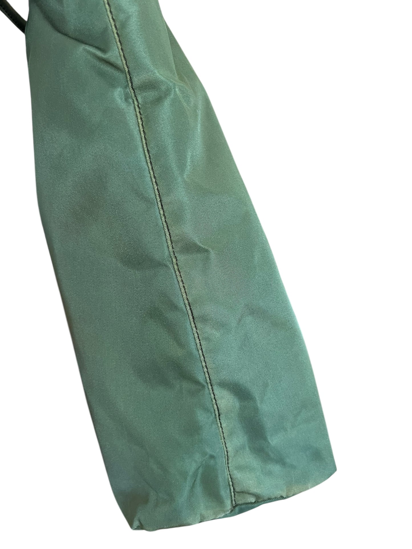 Prada Green Nylon Shoulder Tote Bag