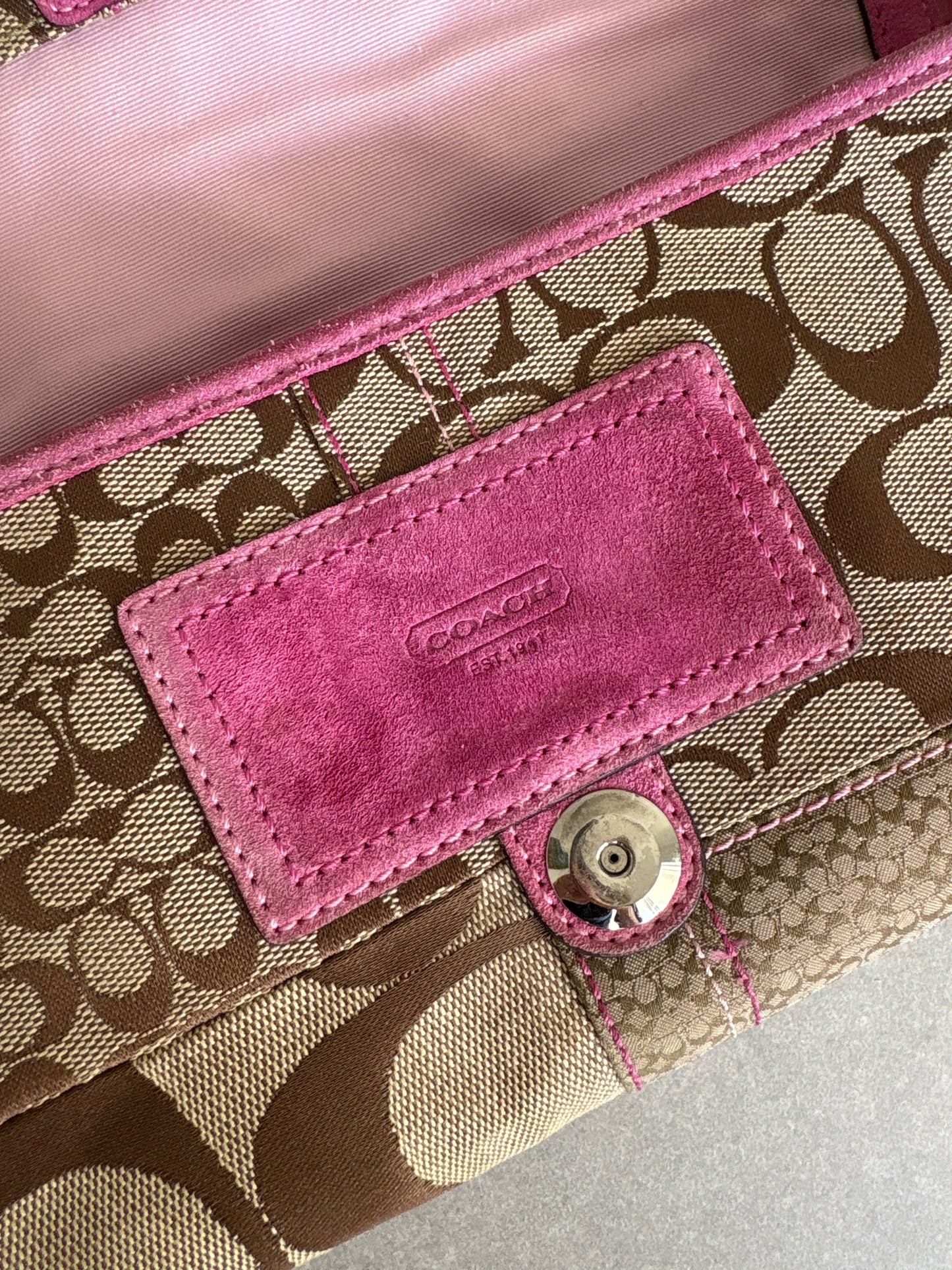Coach Exotics Soho Patchwork with Pink Snakeskin Shoulder Bag