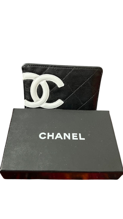 Chanel Black Quilted Lambskin Cambon Card Holder