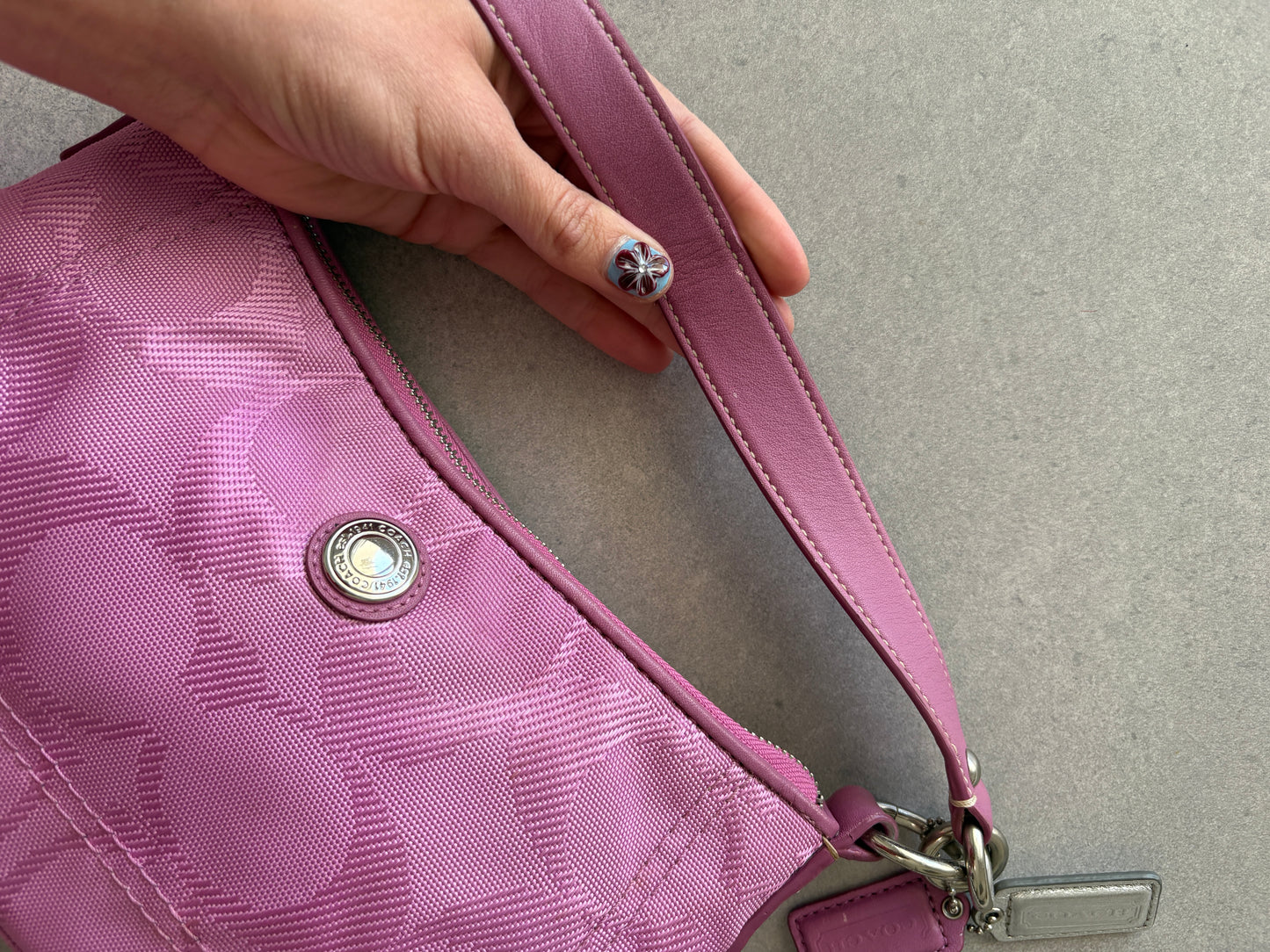 Coach Pink Monogram Shoulder Bag