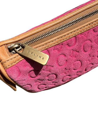 Celine Pink Suede Shoulder Bag