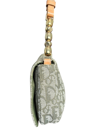 Christian Dior 2000s Green Trotter Monogram Malice Shoulder Bag