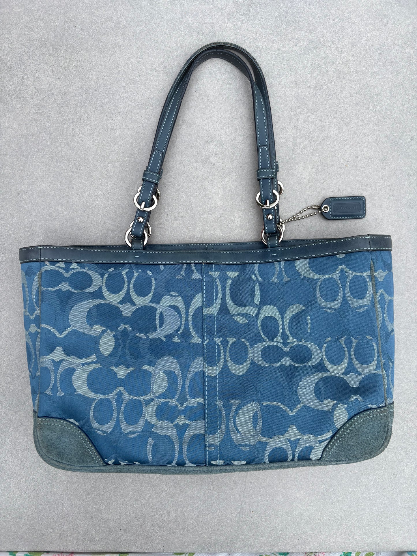 Coach Blue Optic Tote Bag