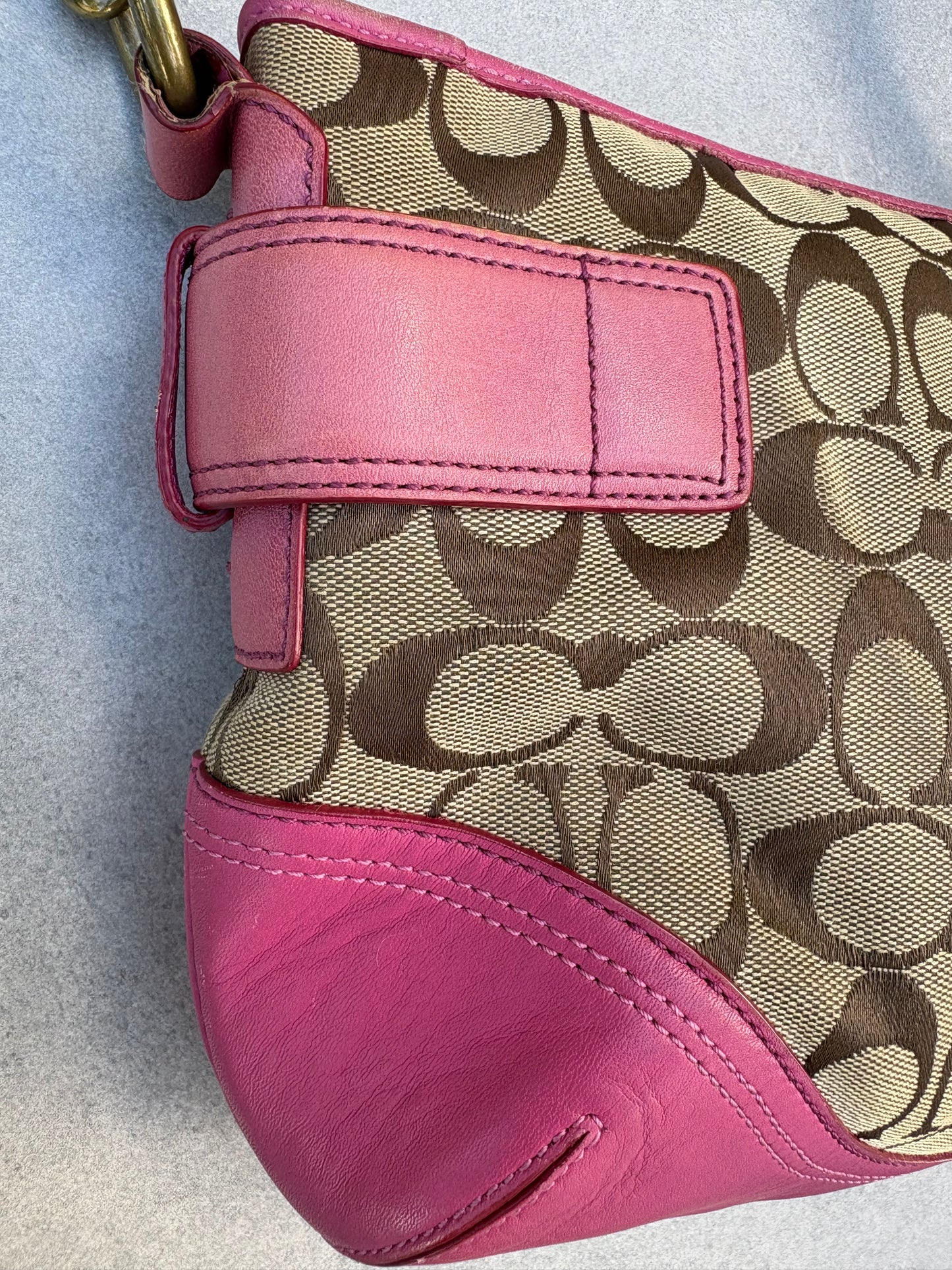 Coach Pink Signature Monogram Bag
