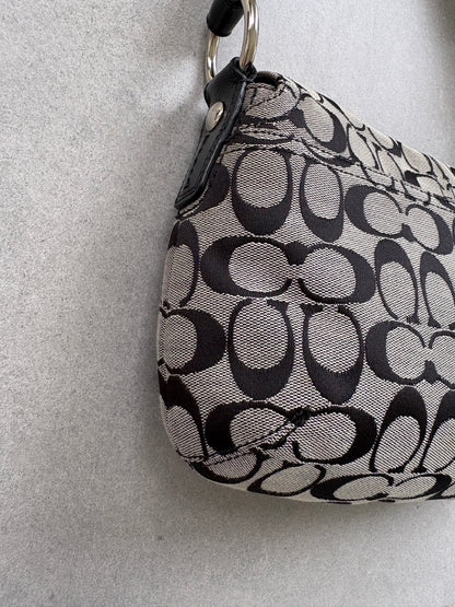 Coach Soho Black and Grey Monogram Shoulder Bag