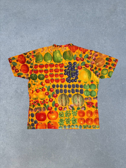 Gucci 1996 by Tom Ford Fruit Print Botanic Green Cotton T-Shirt