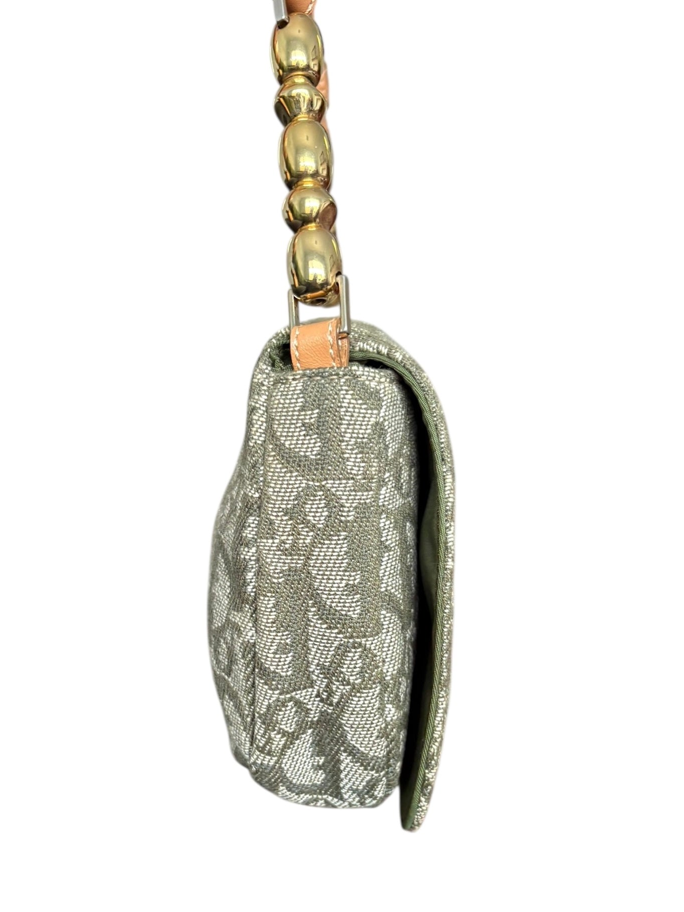 Christian Dior 2000s Green Trotter Monogram Malice Shoulder Bag
