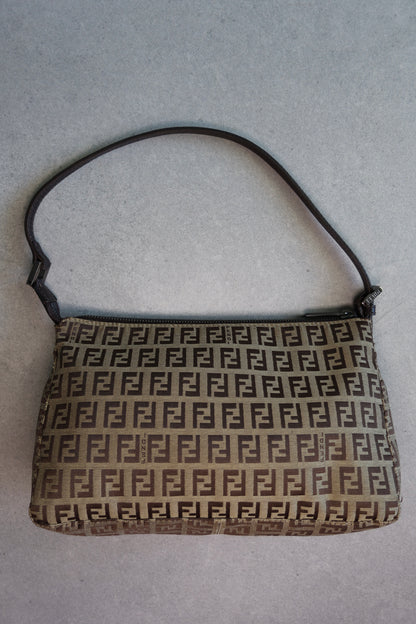 Fendi Brown Zucchino Mamma Baguette Bag