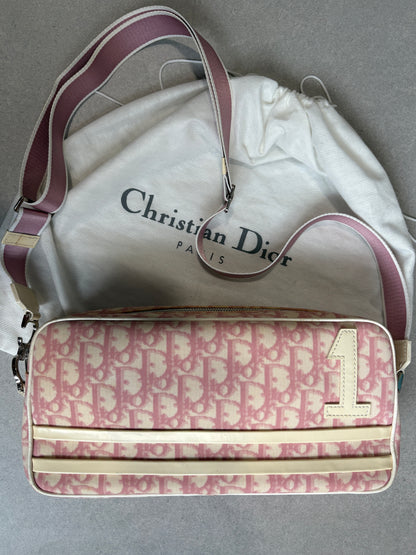 Christian Dior 2000s Pink Trotter Monogram Shoulder Bag