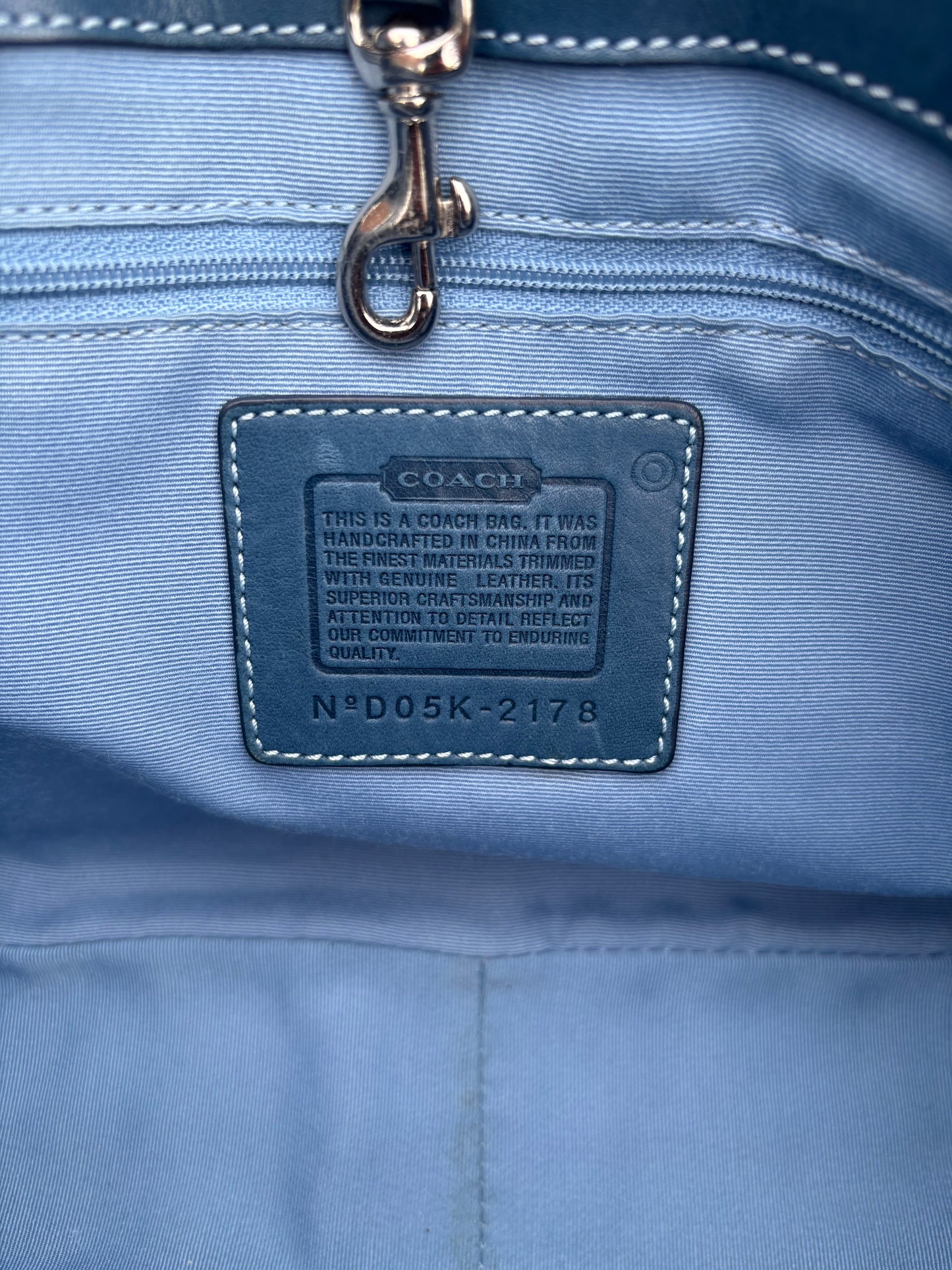 Coach Blue Optic Tote Bag