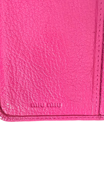 Miu Miu Pink Folded flap Zipper Wallet
