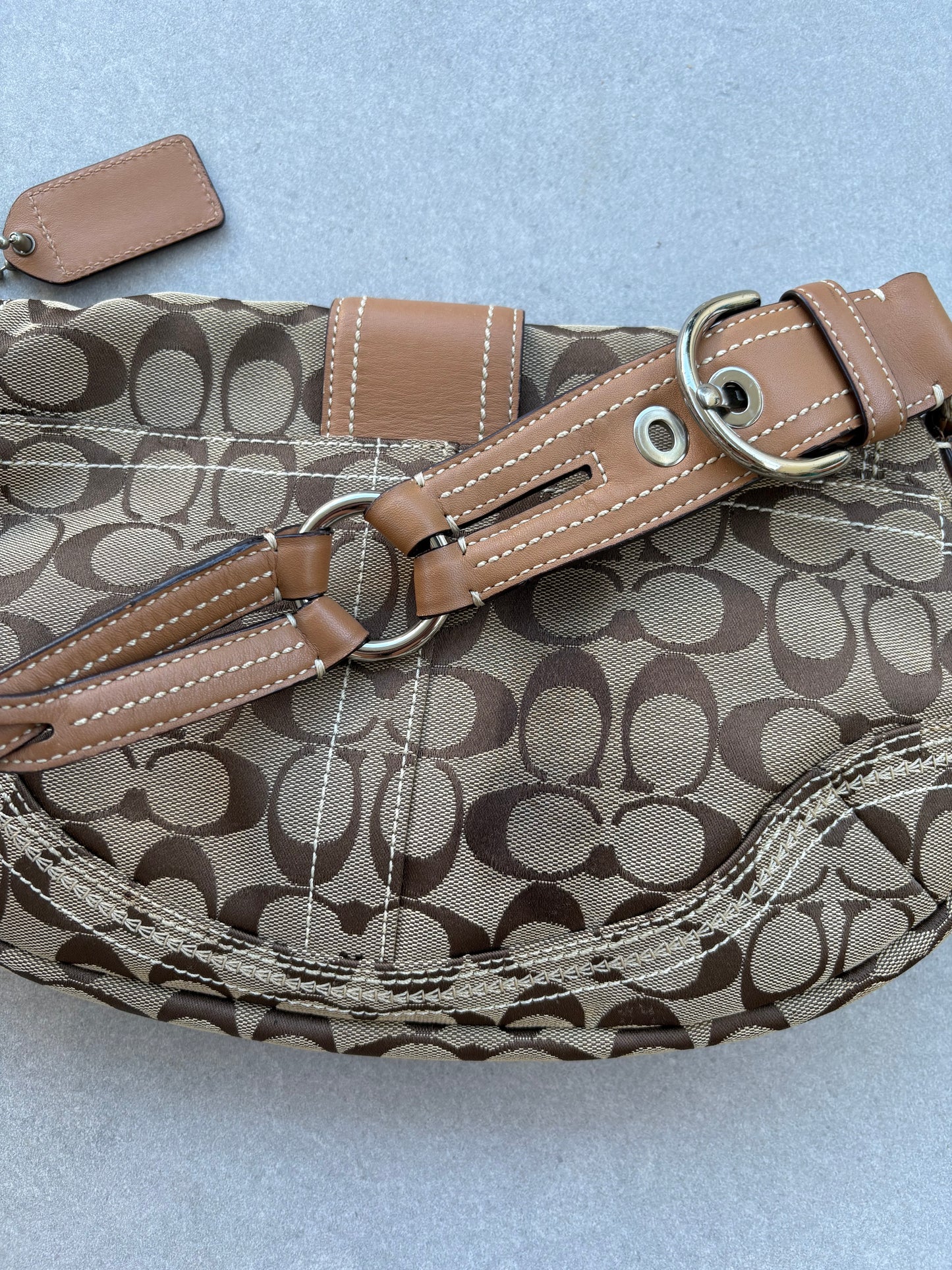 Coach Soho Brown Monogram Shoulder Bag