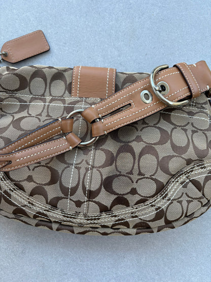 Coach Soho Brown Monogram Shoulder Bag