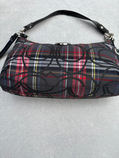 Coach Tartan Two-Way Handbag with Star Charm