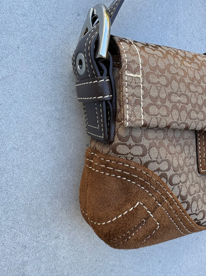 Coach Soho Brown Signature Monogram Shoulder Bag