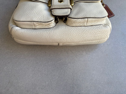 Coach Soho Legacy Cream and Brown Leather Shoulder Bag