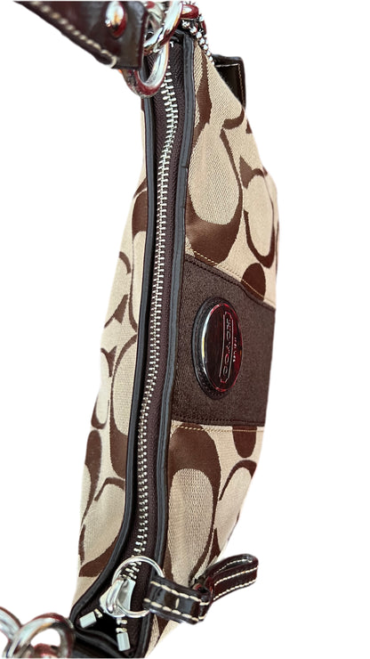 Coach Signature Print Monogram Two Way Shoulder Bag