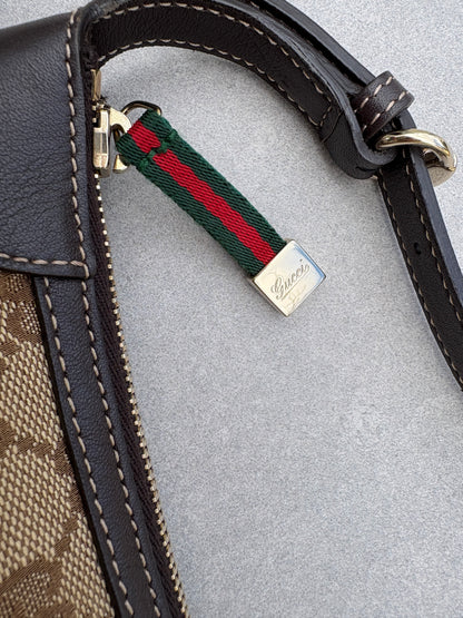 Gucci GG Canvas Pochette with Black Trim