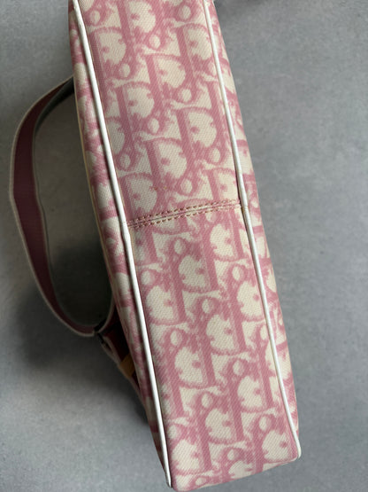 Christian Dior 2000s Pink Trotter Monogram Shoulder Bag