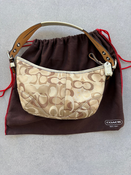 Coach Soho Monogram Bag Brown and Gold