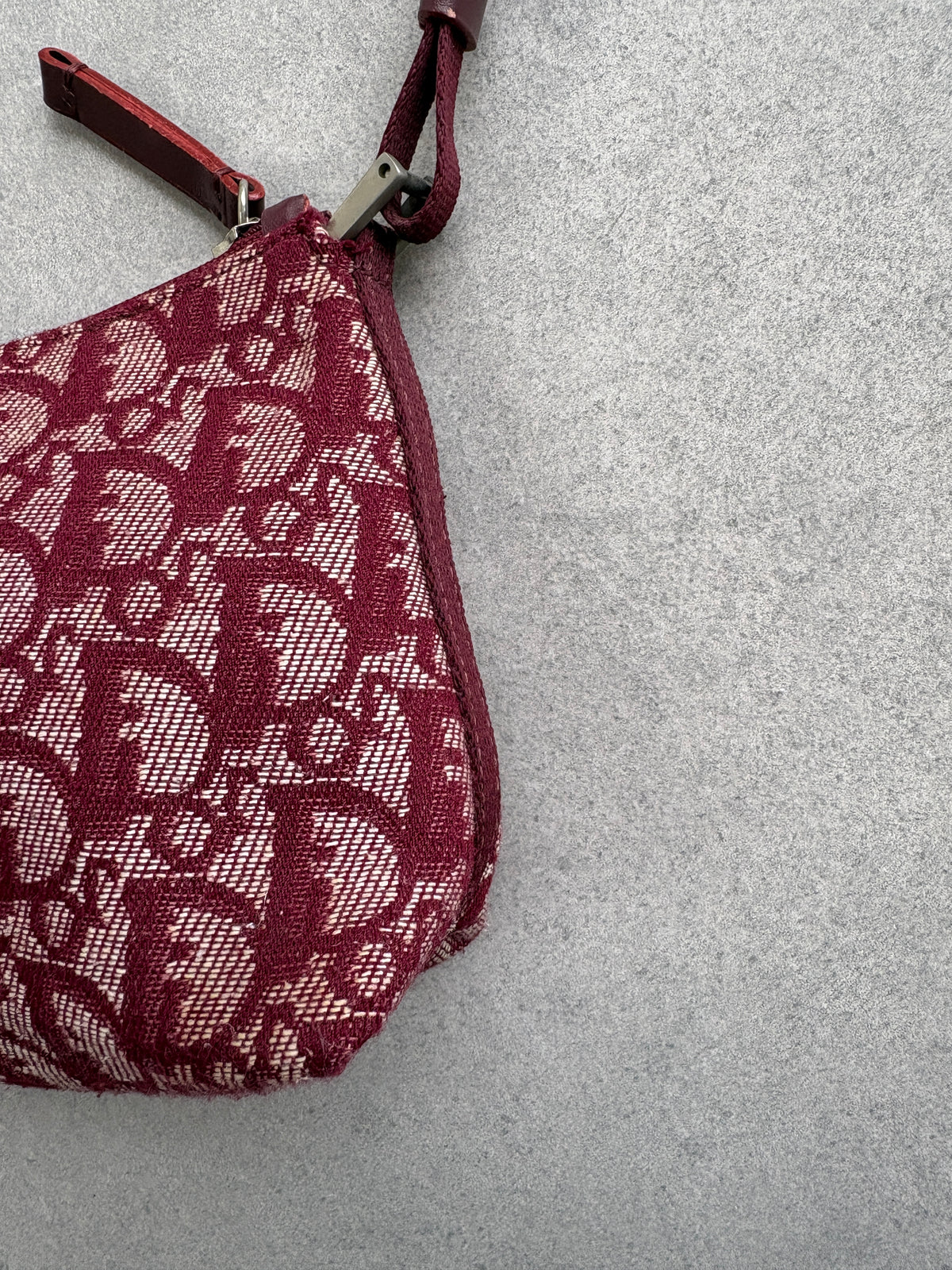 Christian Dior 2000s Red Trotter Monogram Shoulder Bag
