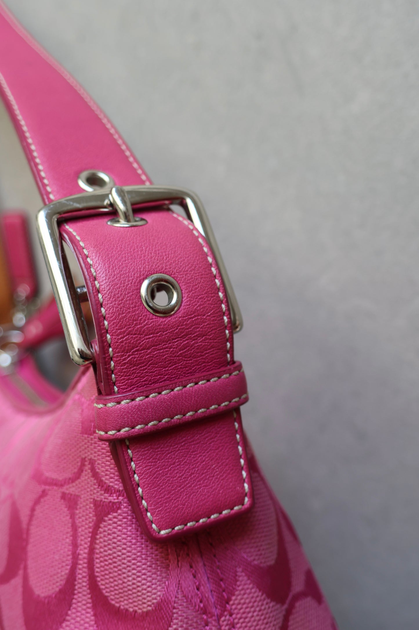 Coach Demi RARE Pink Baguette Shoulder Bag