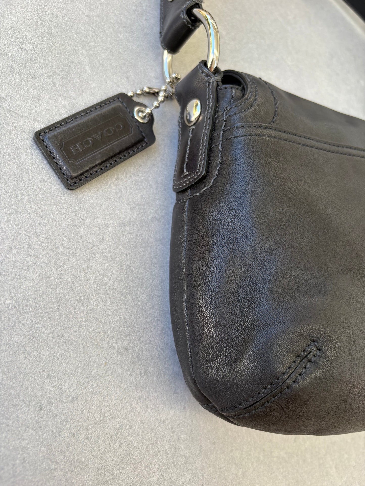 Coach Soho Black Leather Shoulder Bag