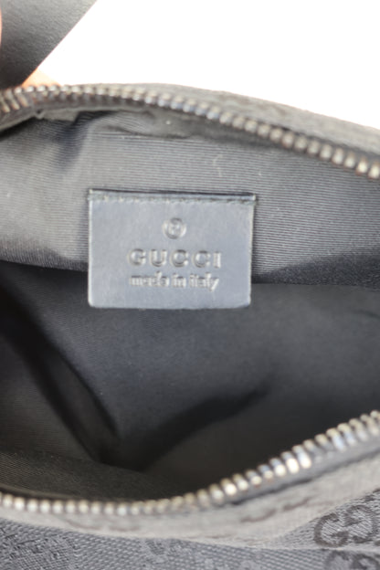 Gucci Black GG Canvas and Leather Pochette