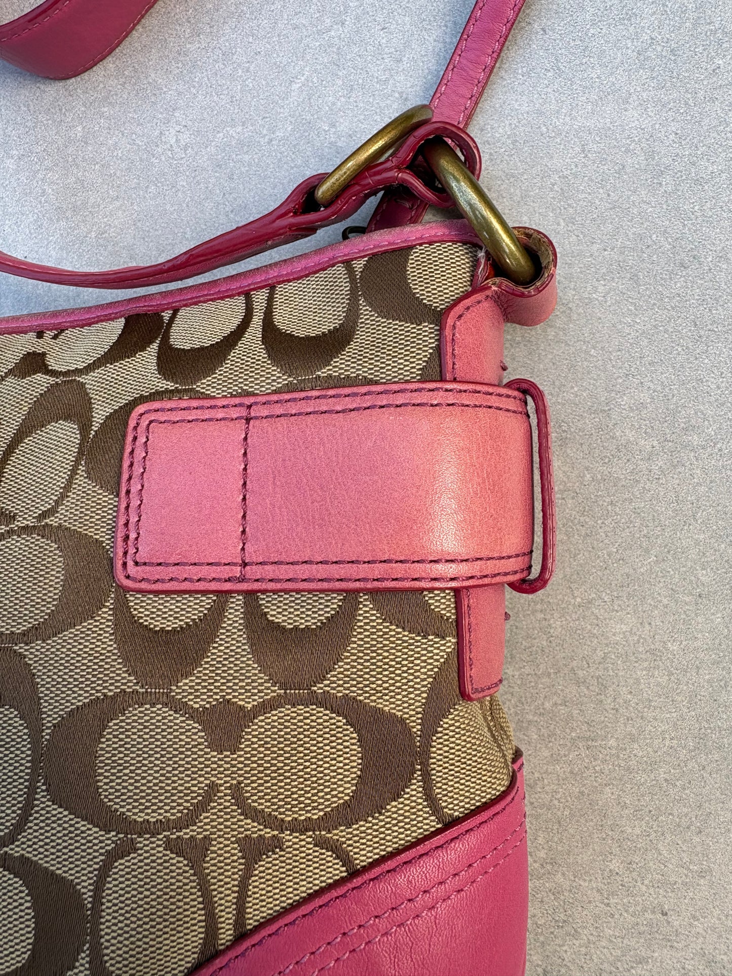 Coach Pink Signature Monogram Bag