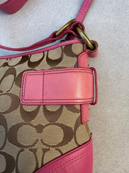 Coach Pink Signature Monogram Bag