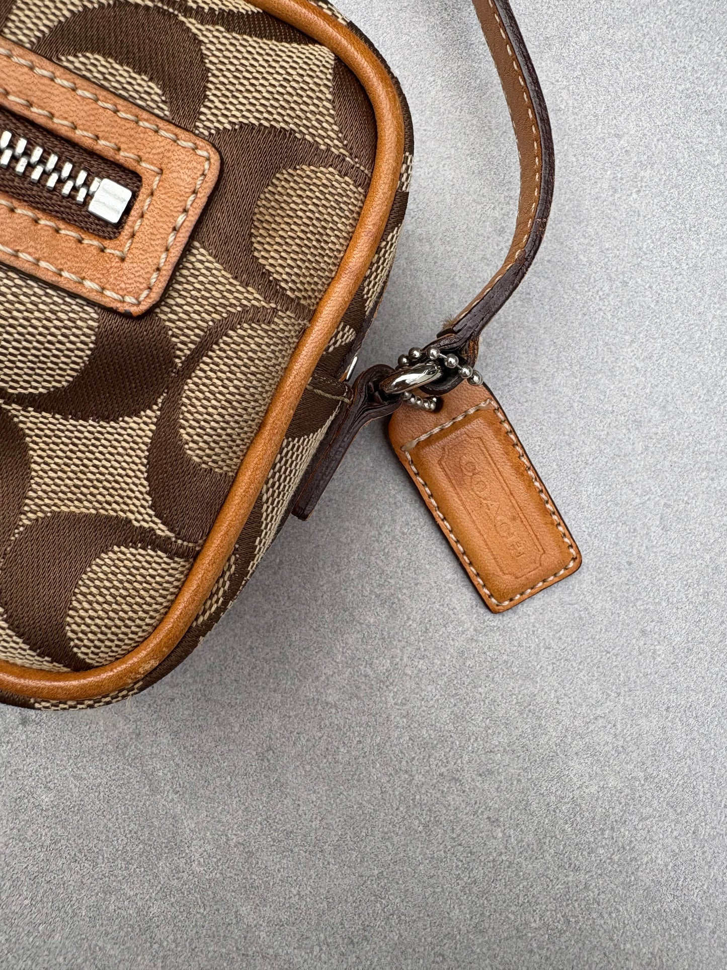 Coach Brown Canvas Signature Crossbody Bag