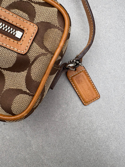 Coach Brown Canvas Signature Crossbody Bag