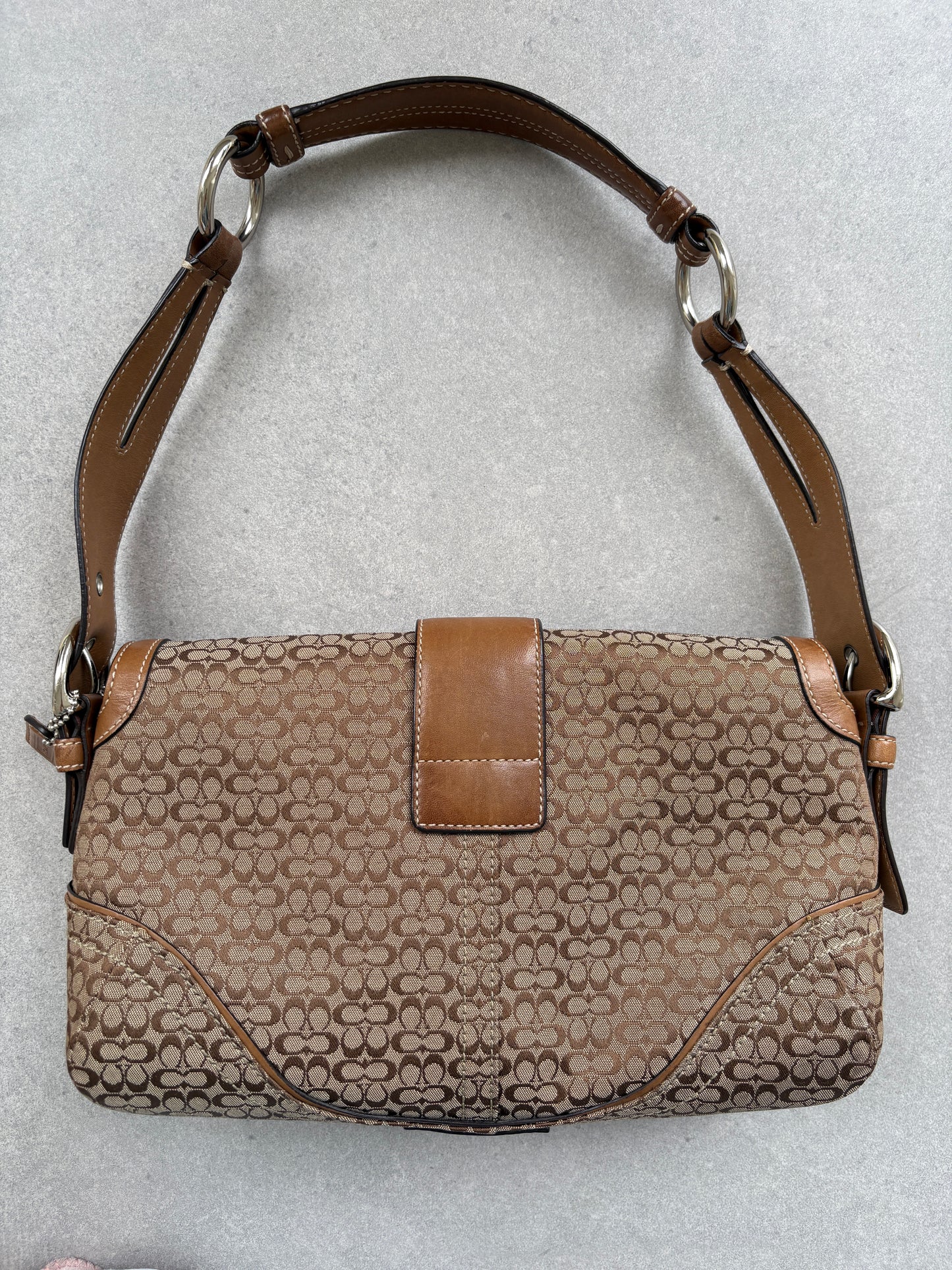 Coach Soho Brown Monogram Shoulder Bag