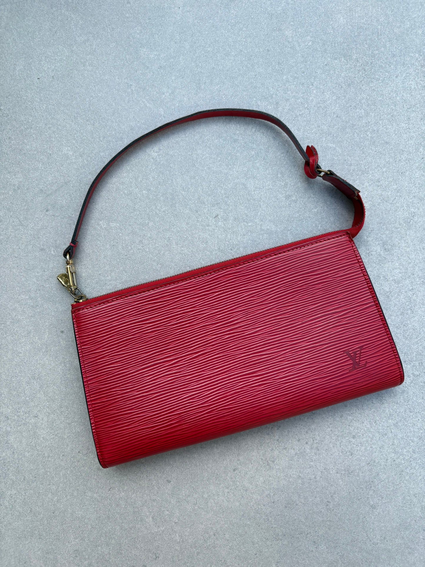 Louis Vuitton Red Epi Leather Pochette Accessoires