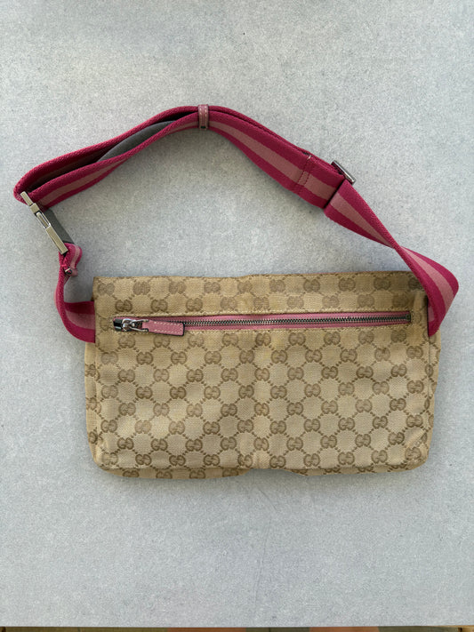 Gucci Belt Bag Pink and Beige