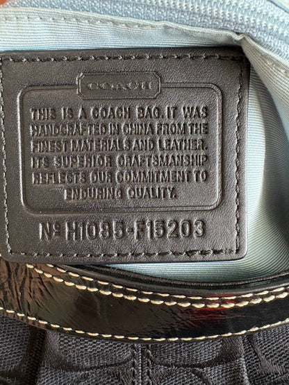 Coach Soho Black Monogram Shoulder Bag