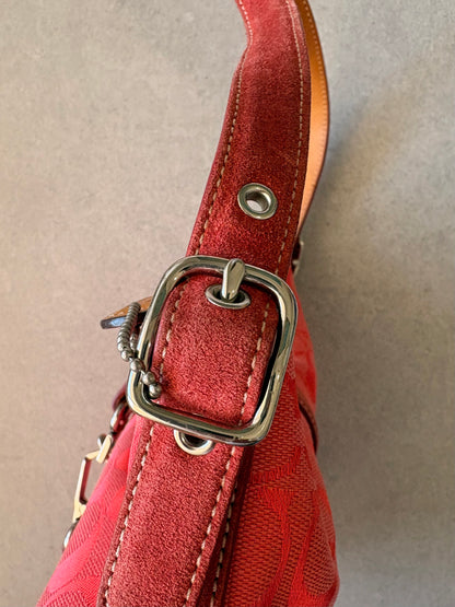 Coach Soft Clip Hobo Bag Red