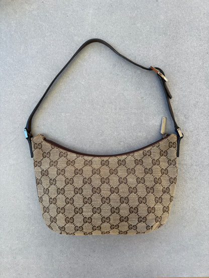 Gucci Brown GG Canvas and Leather Shoulder Bag