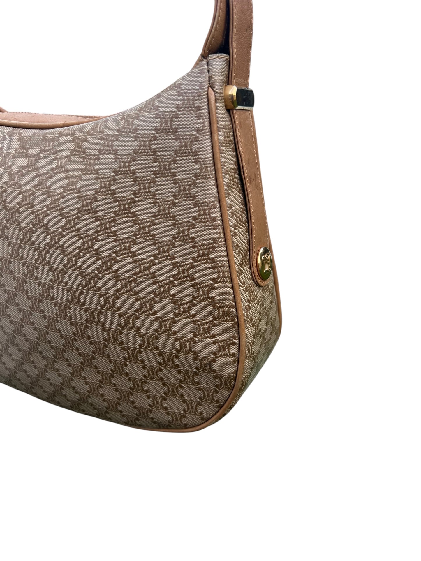 Celine Macadam Triomphe One Shoulder Bag Beige