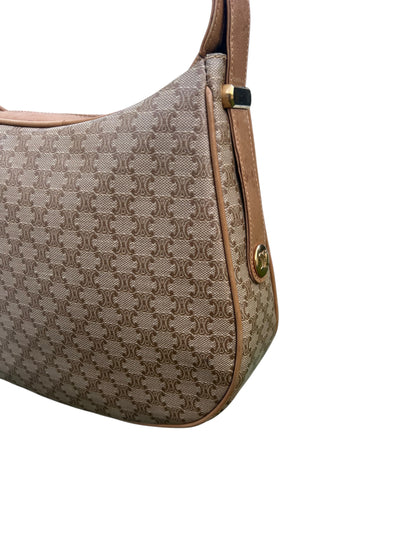 Celine Macadam Triomphe One Shoulder Bag Beige